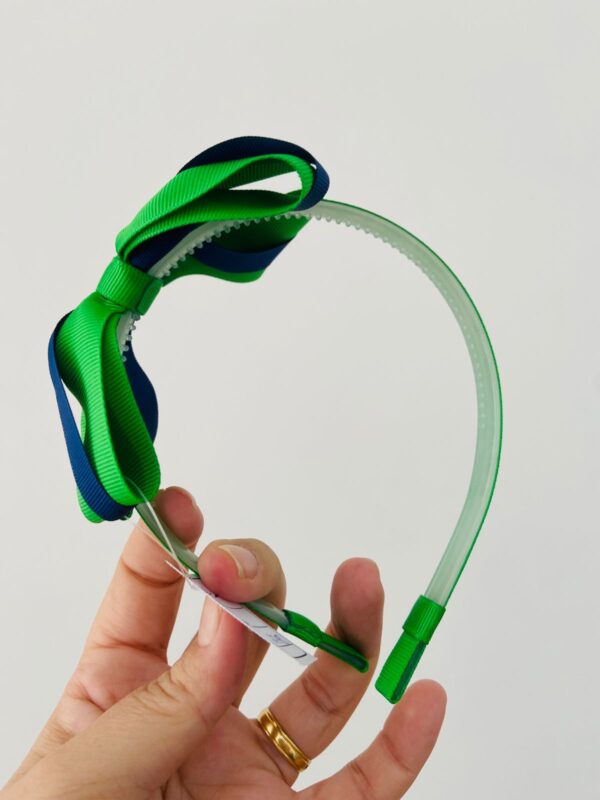 Tiara de Laço Verde e Azul