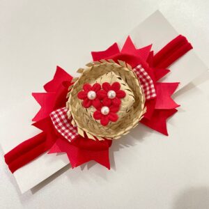 Faixa Com Laço Caipira Vermelho.