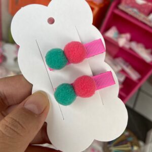 Mini Par com Pompom Colorido