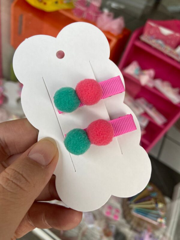 Mini Par com Pompom Colorido