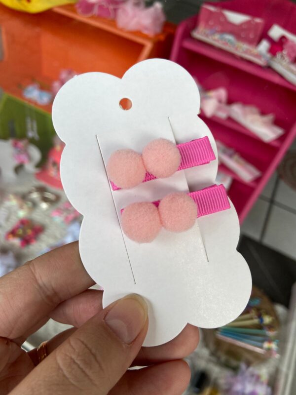 Mini Par de Pompom Rosa