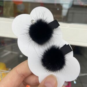 Mini Par com Pompom Preto