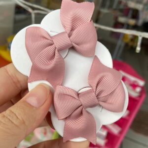 Mini Par de Laço Rosa Antigo