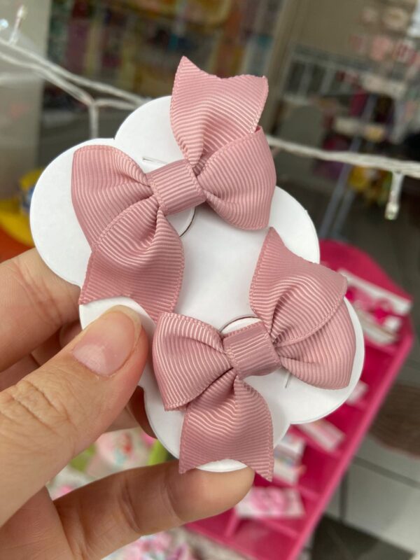Mini Par de Laço Rosa Antigo