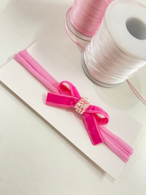 Faixa com Laço Rosa - Com Meia de seda