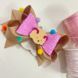 Laço Bege Grande Tema Bobbie Goods