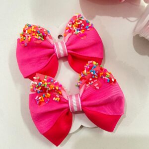 Par de Laço Rosa Tema Doces