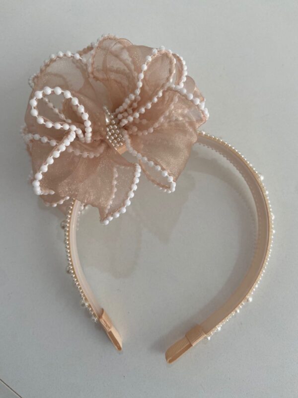 Tiara de Organza com Laço Volumoso – marrom