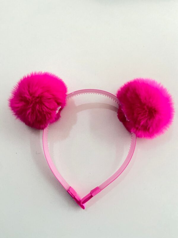 Tiara com pompom rosa pink