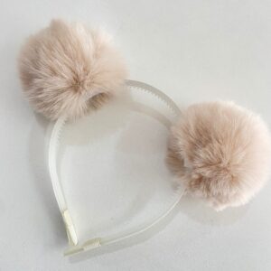 Tiara com pompom bege