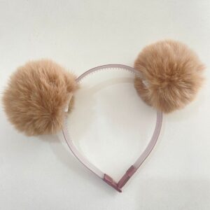 Tiara com pompom marrom