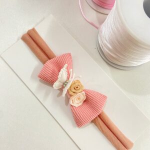 Faixa com Laço Rosa - Com Meia de seda