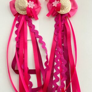 Par de Laço Caipira Rosa com Chapéu | No Bico de Pato
