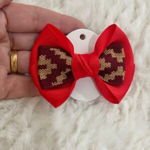 Laço com Estampa Pampeana – Acessório Perfeito para Prendas e Festas Tradicionalistas vermelho