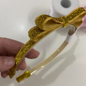 Tiara com Laço Dourado - Brilho