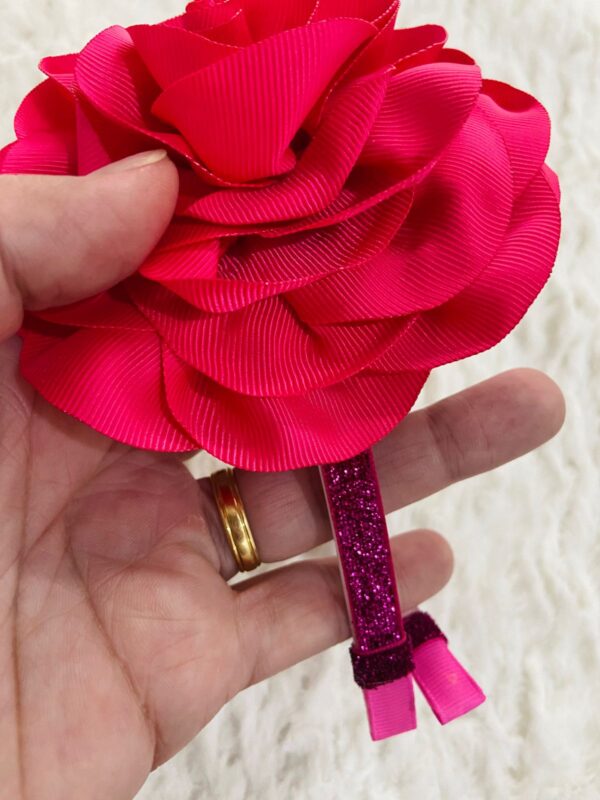 Tiara com Flor Rosa - Imagem 2