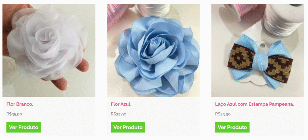flores para prendas na loja laços kids
