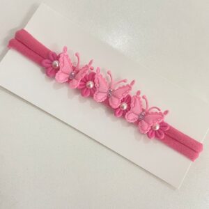Faixa RN Rosa Bebê Florzinhas e Borboletas