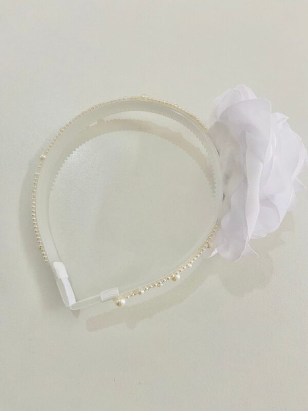 Tiara com Flor Branco