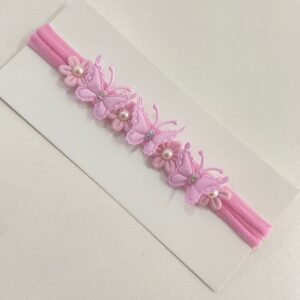 Faixa RN Rosa Bebê Florzinhas e Borboletas