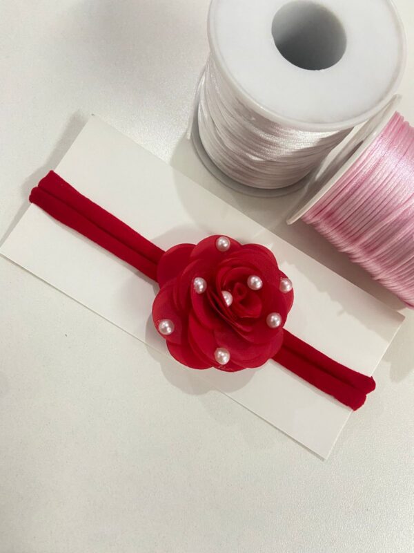 Faixa com Flor Vermelho