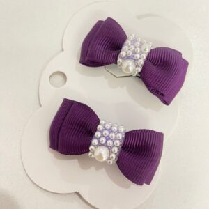Mini par de laço roxo