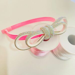 Tiara Rosa com Laço