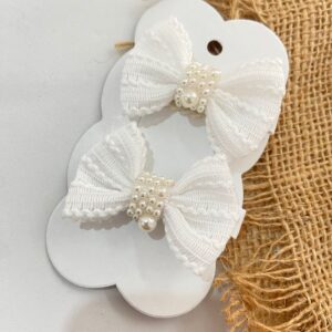 Mini Par de Laços Branco
