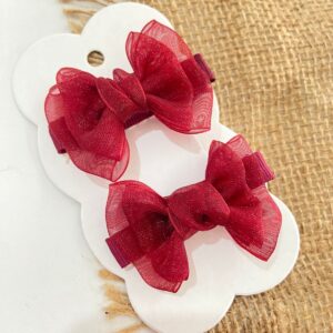 Mini Par de Laços Bordô