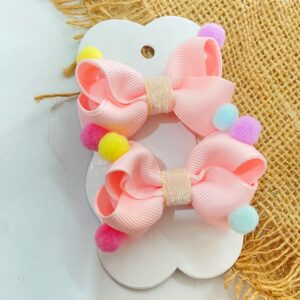 mini par de laços Rosa