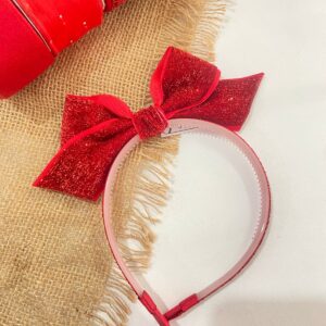 Tiara Vermelho com Laço em Pé