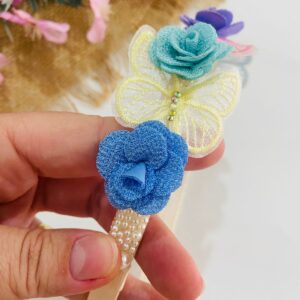 Tiara Colorida com Flor e Borboleta