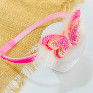 Tiara Rosa com Borboleta