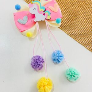 Laço Colorido Unicórnio - Pompom
