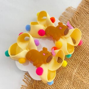 Par de Laço Capivara Amarelo