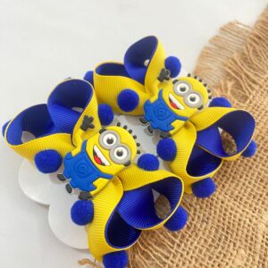 Par de Laço Minions Azul e Amarelo