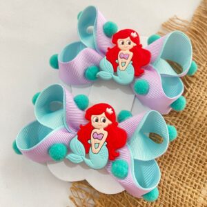 Par de Laço Sereia Ariel Colorido