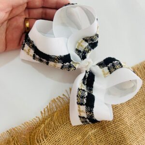 Big Laço Branco Xadrez