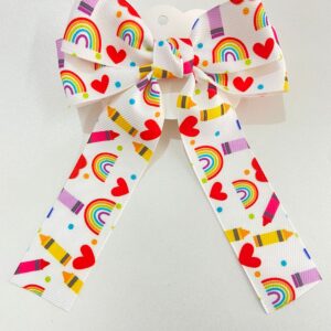 Laço Escolar com Pontas - Colorido