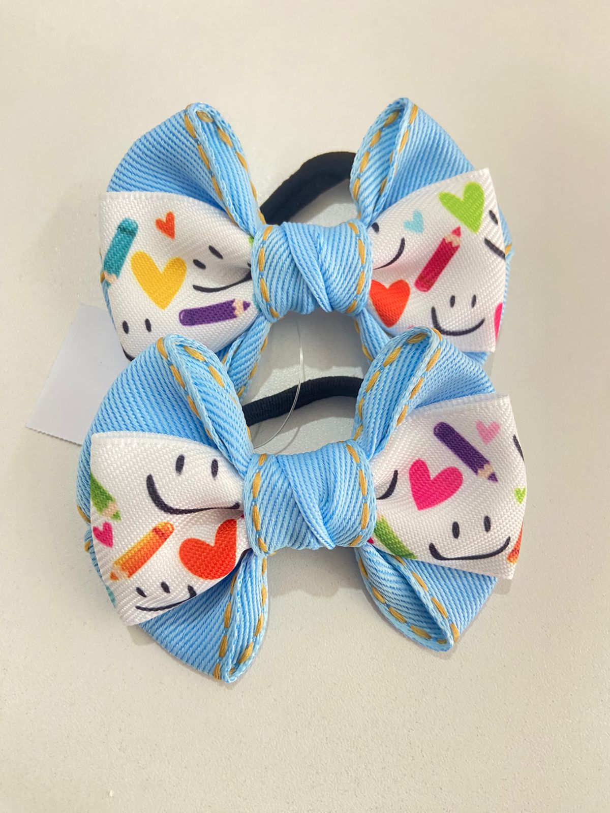 Par de Laço Escolar Azul