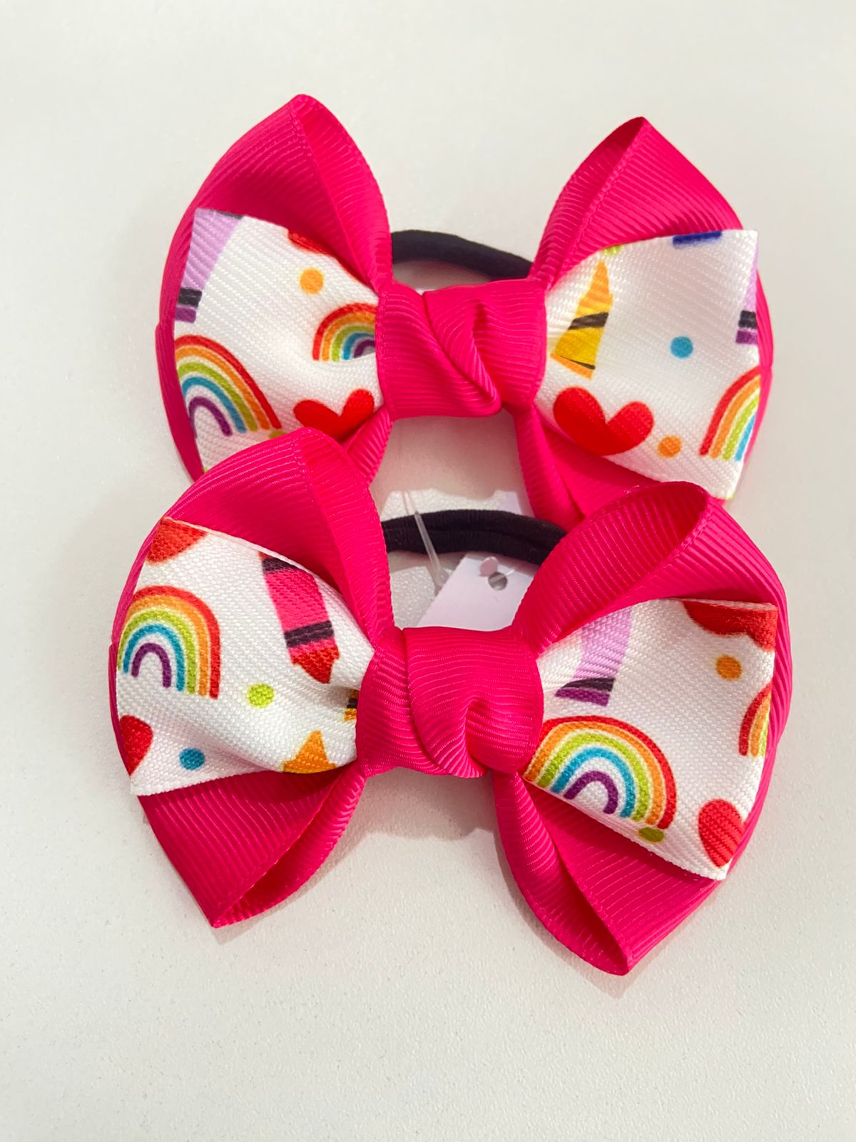 Par de Laço Escolar Rosa